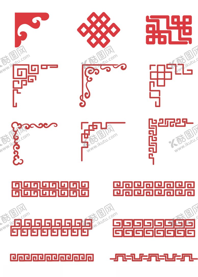 编号：98092109290201563839【酷图网】源文件下载-传统边框花边角花中式花边边框