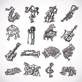 黑白简笔画