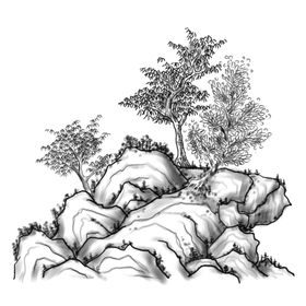 水墨中国风迎客松