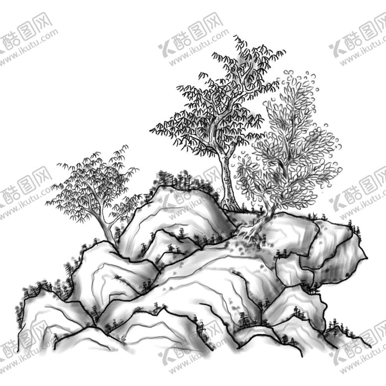 编号：93106305171924178734【酷图网】源文件下载-水墨中国风迎客松