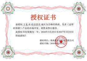 企业公司个人授权证书模板