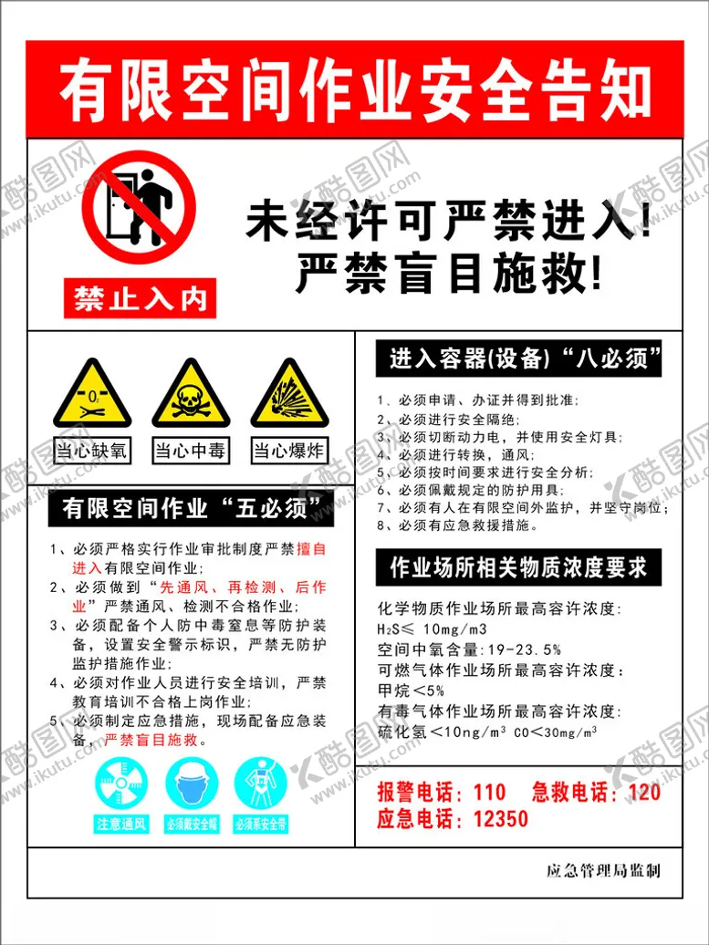 编号：25366402190603511483【酷图网】源文件下载-有限空间作业安全告知