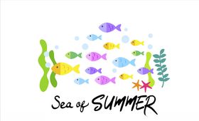 创意剪纸夏天促销海报