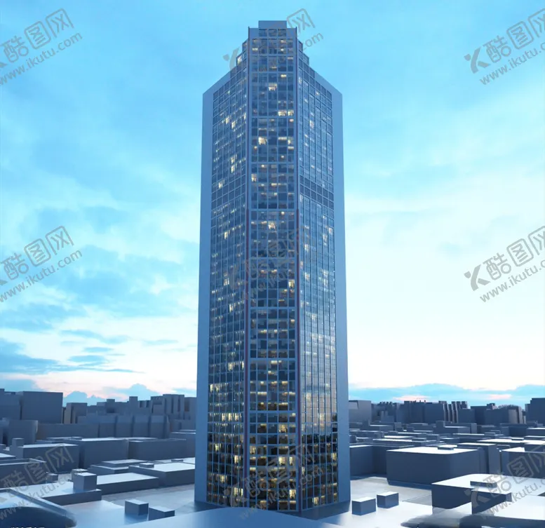 编号：97604804170938077547【酷图网】源文件下载-C4D模型大夏大楼建筑摩天大夏