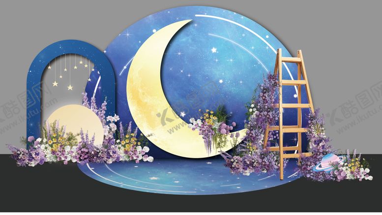 编号：80617209280408194422【酷图网】源文件下载-蓝色星空点位堆头美陈