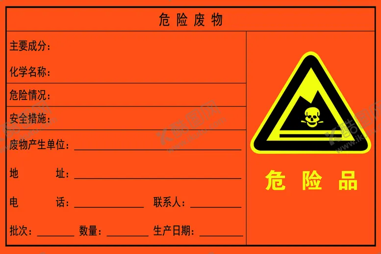 编号：43870110030217301609【酷图网】源文件下载-危险废物公示牌