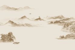 山水画水墨画素材山国画