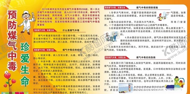 编号：52911806250301048073【酷图网】源文件下载-煤气中毒宣传栏