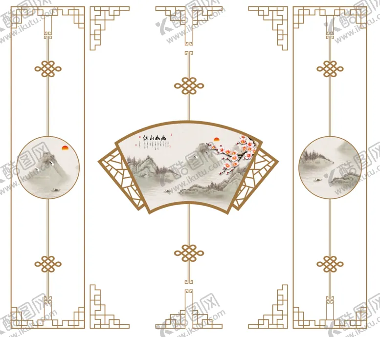 编号：71910204032141232018【酷图网】源文件下载-中式古典屏风装饰图案