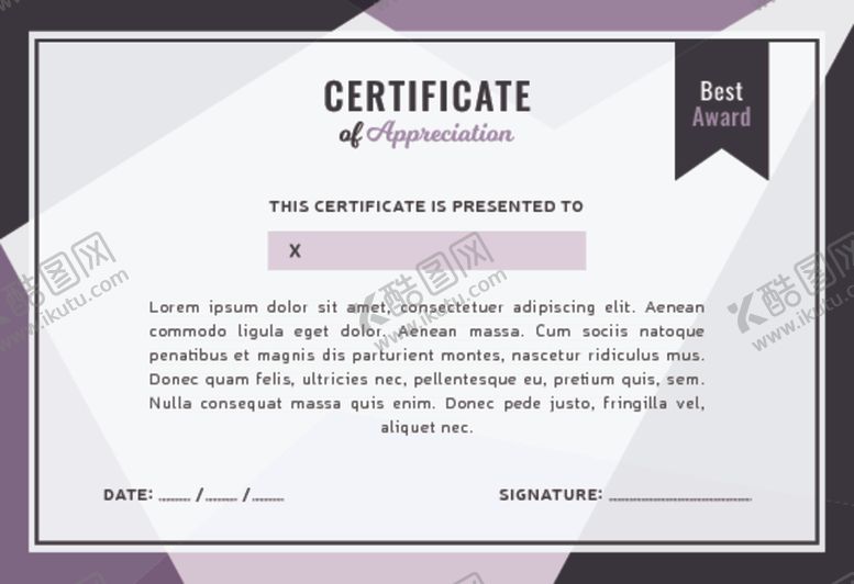 编号：50632309161318343980【酷图网】源文件下载-证书模板