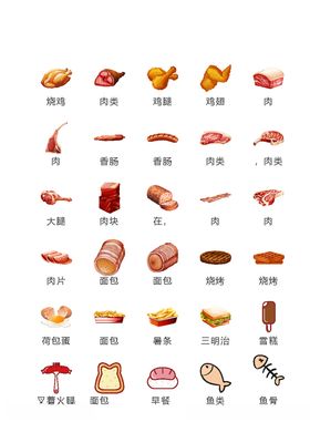 面包瓜果食物UI矢量小图标