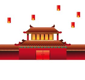 手绘古建筑