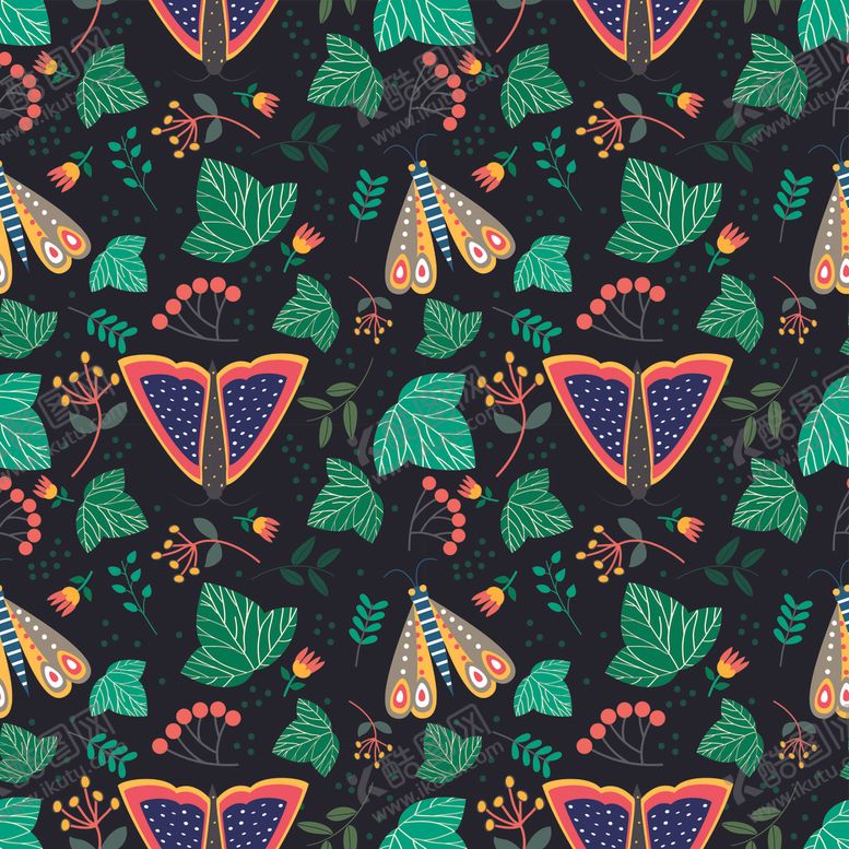 编号：98691709242222027484【酷图网】源文件下载-无缝花纹虫草