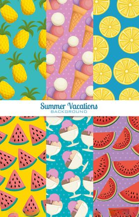 多彩水果图案背景设计