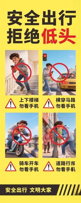 安全出行文明出行拒绝低头族