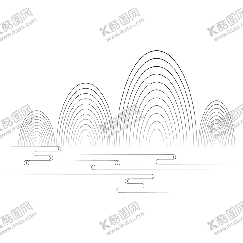 编号：46356204121304023466【酷图网】源文件下载-背景素材国潮山水祥云水墨