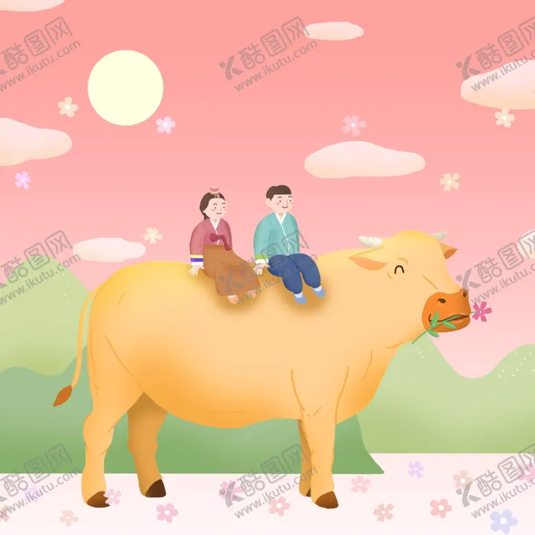 编号：69268503121900145549【酷图网】源文件下载-牛年卡通插画