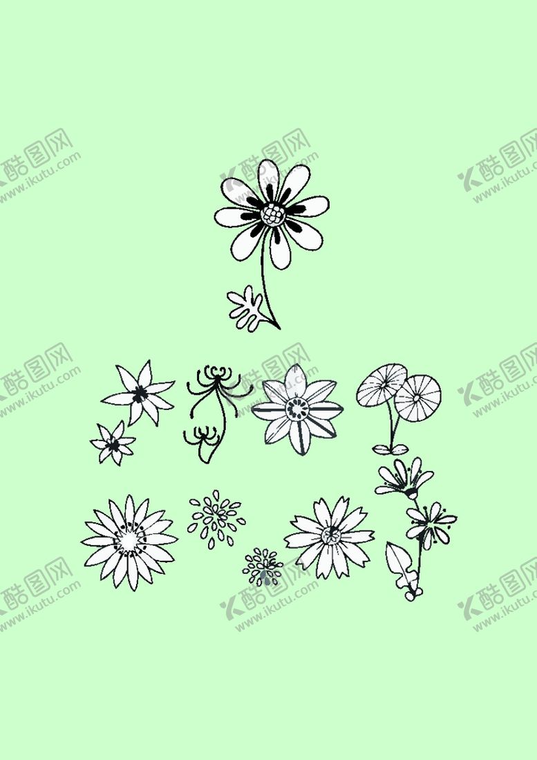编号：62500102030834377470【酷图网】源文件下载-简笔画花卉