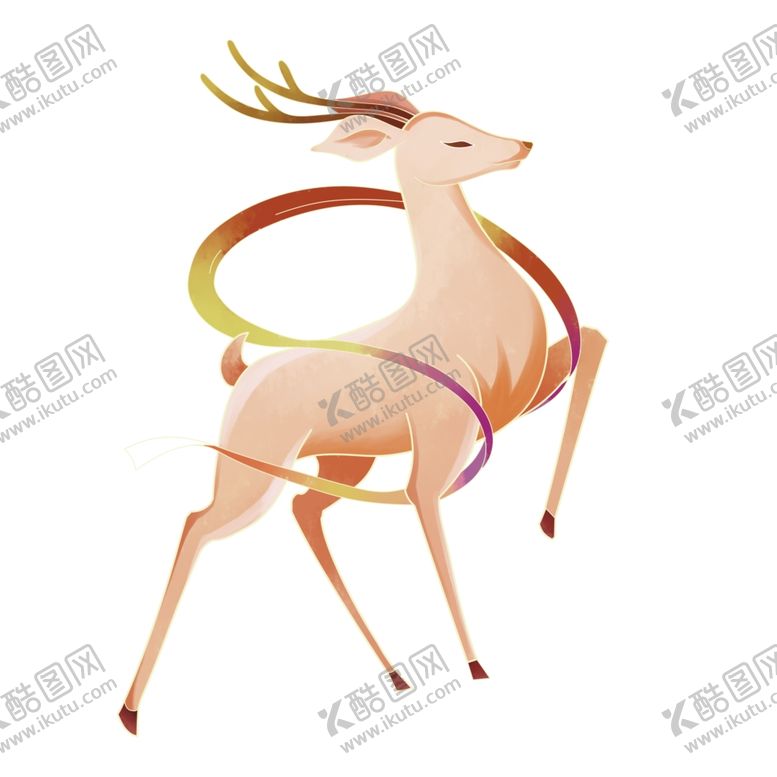 编号：47634101301722432920【酷图网】源文件下载-敦煌仙鹿九色鹿  