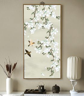 花鸟新中式客厅装饰画素材