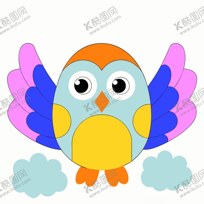 编号：31196202230438426177【酷图网】源文件下载-可爱卡通鸟类插画