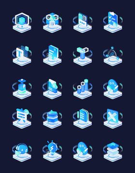 大数据新拟态3D图标设计