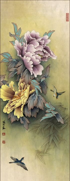 中式古典花鸟工笔画