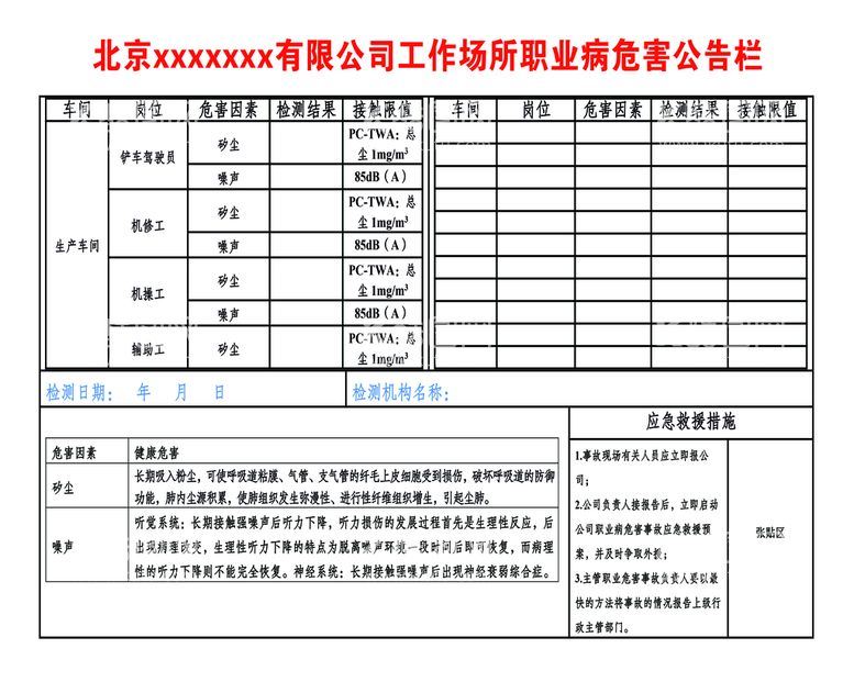 编号：43182911171107573568【酷图网】源文件下载-工作场所职业病危害公告栏 工地