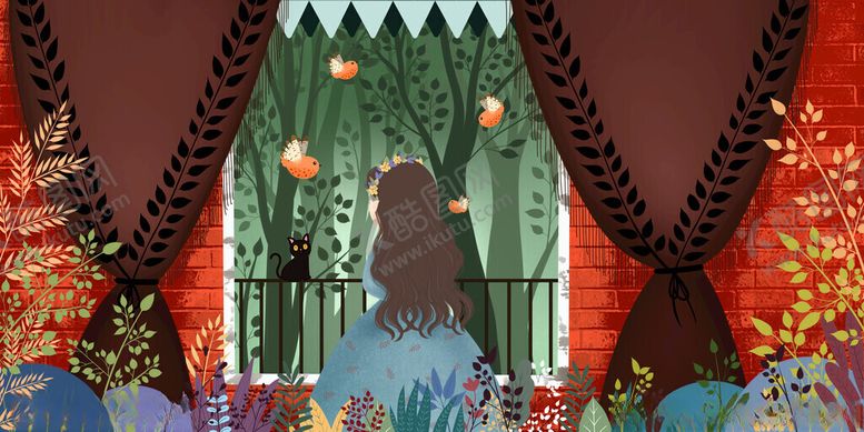 编号：63767311191353017960【酷图网】源文件下载-梦幻森林舞台场景插画