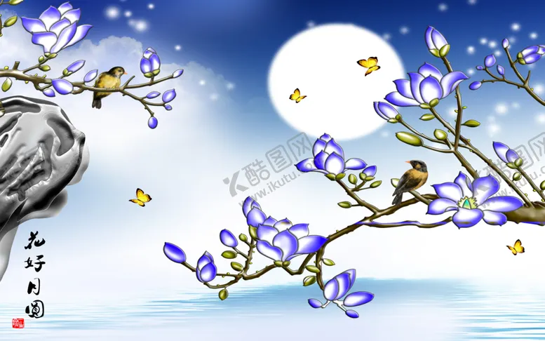 编号：61775203262248151451【酷图网】源文件下载-花卉背景墙