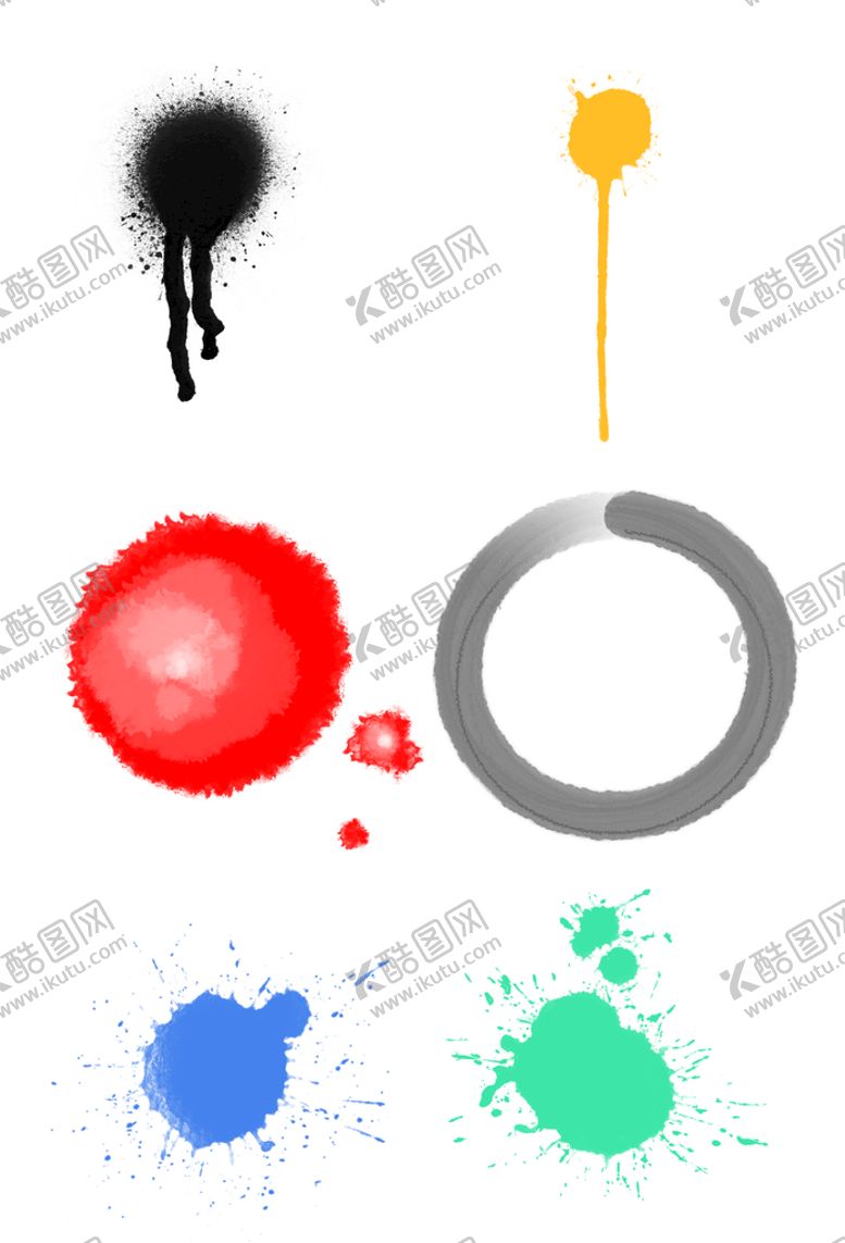编号：94823009282216424985【酷图网】源文件下载-水墨元素泼墨笔刷墨迹素材