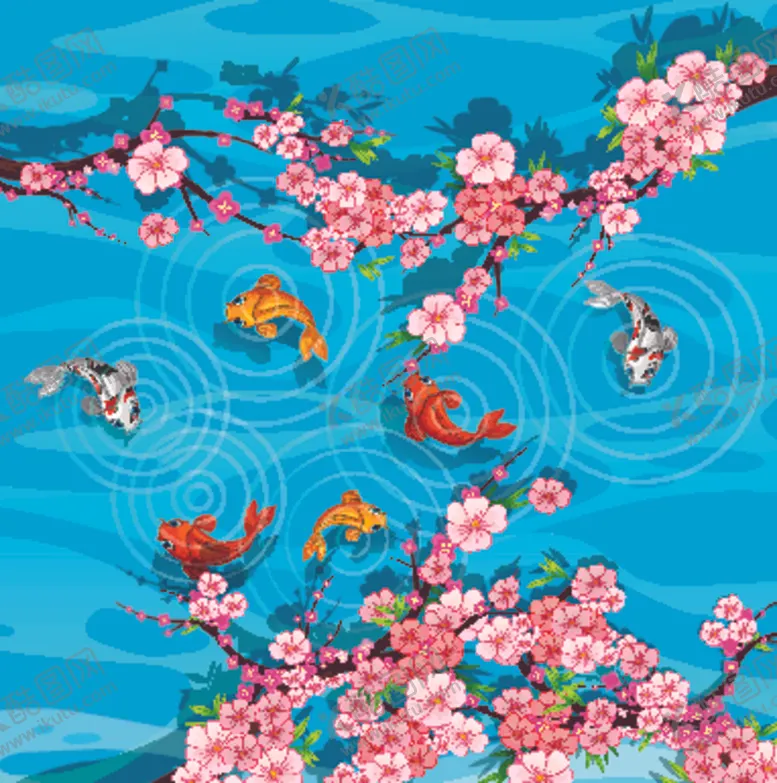 编号：92030405090528003785【酷图网】源文件下载-卡通锦鲤鱼