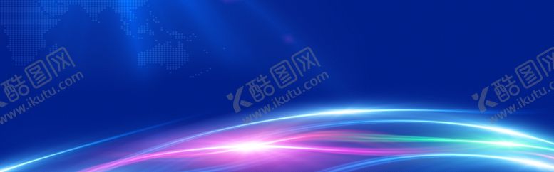 编号：91353005150758566637【酷图网】源文件下载-蓝色大气科技光线banner图