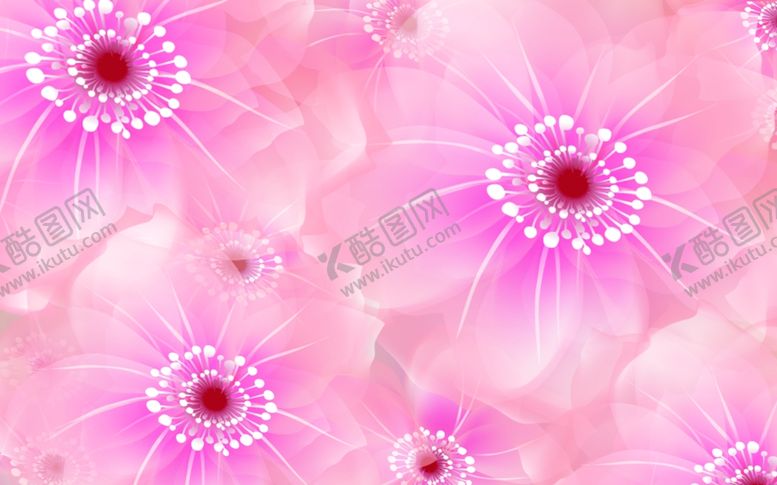 编号：83898710020611271568【酷图网】源文件下载-浪漫花朵电视背景墙