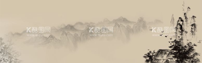 编号：10967612172322133929【酷图网】源文件下载-山水水墨背景