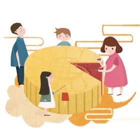 一家人团圆素材设计过年年夜饭中秋