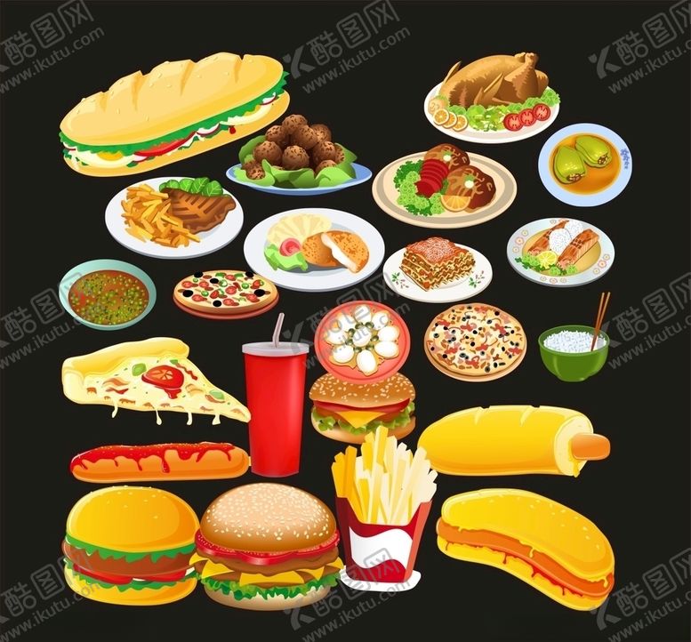 编号：29729409150338374544【酷图网】源文件下载-卡通食物