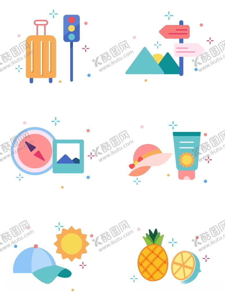 编号：72050605070301183282【酷图网】源文件下载-卡通手绘出游旅游旅行夏季热自然