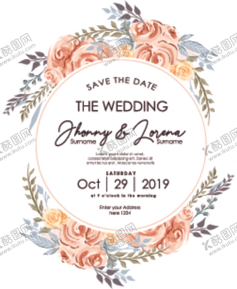 编号：14687209290909577087【酷图网】源文件下载-花卉邀请卡