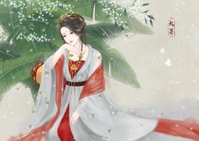 赏花剪纸  