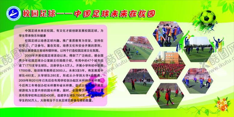 编号：63242604170601428085【酷图网】源文件下载-学校足球展板