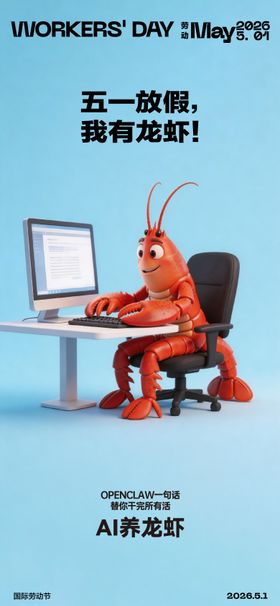 养龙虾创意海报