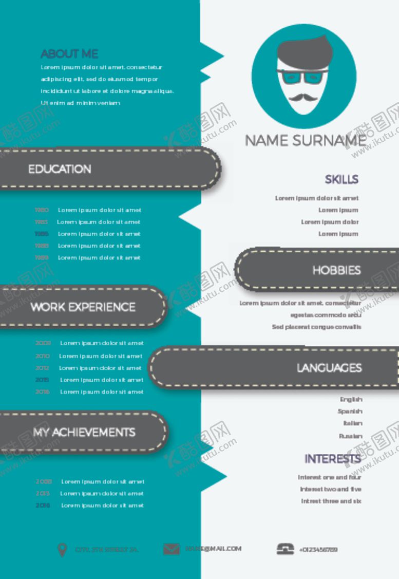 编号：82022310110919387997【酷图网】源文件下载-简历模板设计