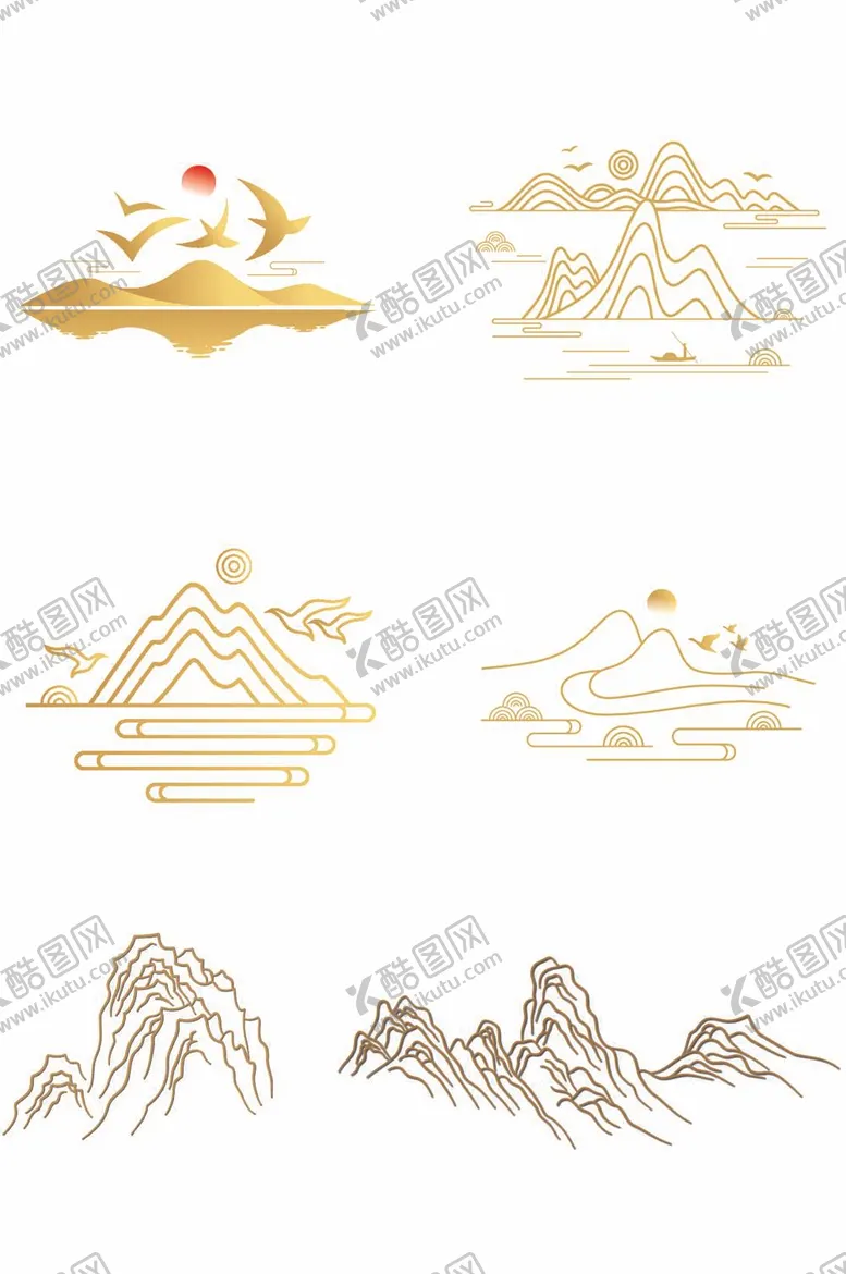 编号：36579409141745546205【酷图网】源文件下载-中国风山水线条
