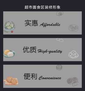 超市面点区装修玻璃吊楣形象