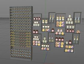 C4D模型超市货架