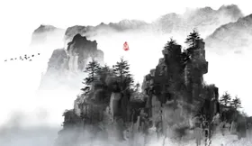 山水画客厅巨幅中堂