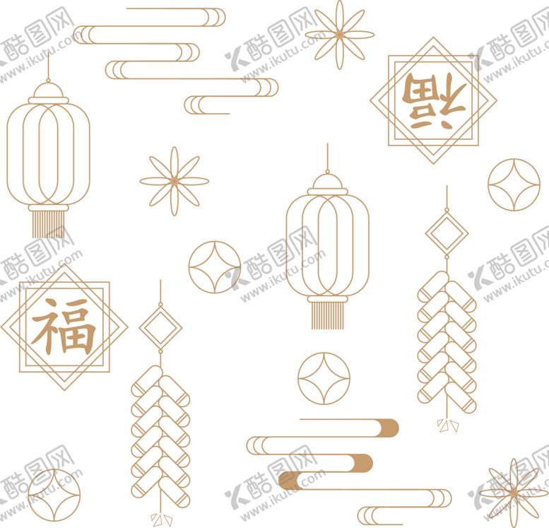 编号：99781301251130251979【酷图网】源文件下载-春节福图标素材