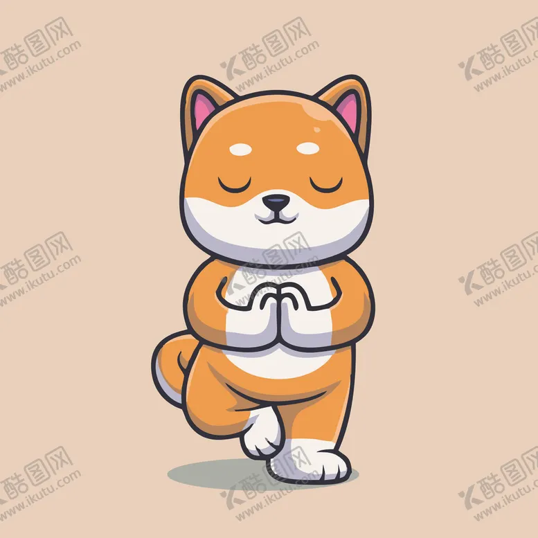 编号：81676401310702168009【酷图网】源文件下载-可爱秋田犬矢量卡通插画
