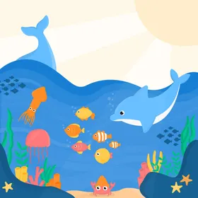 海洋背景保护环境生物展板